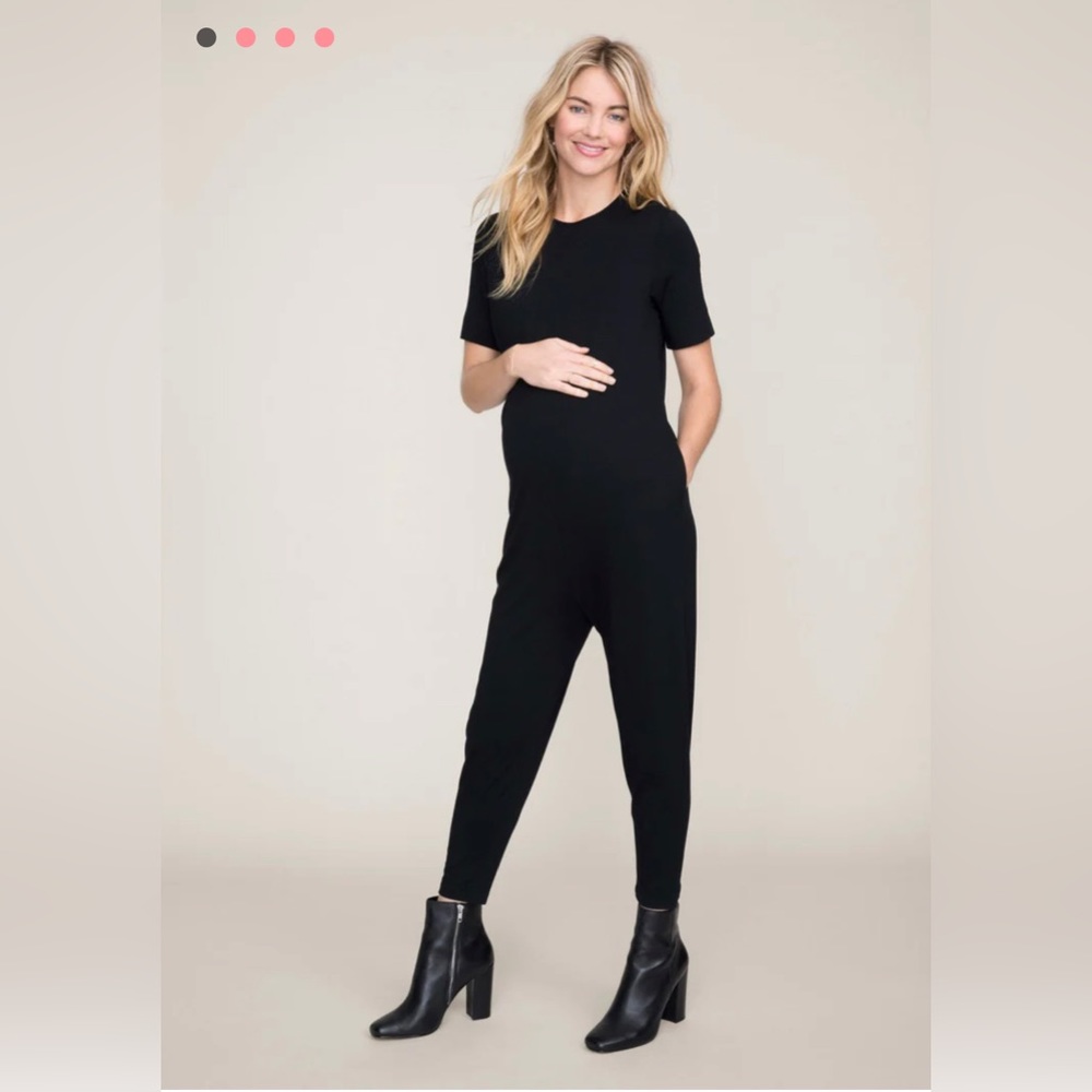 Hatch Walkabout Jumper Jumpsuit Black Stretch Jersey Knit Size 1 Small
